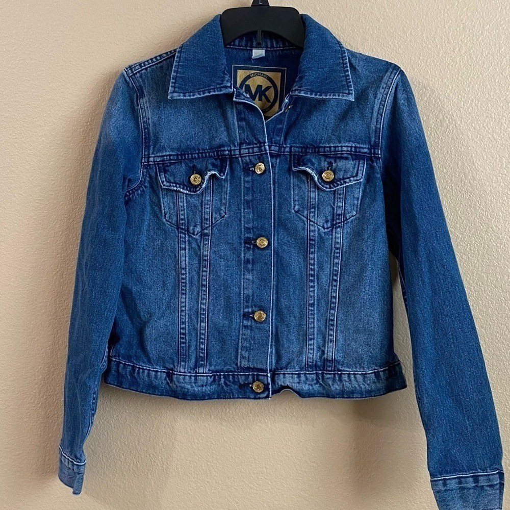 Michael Kors Blue Denim Jacket with Gold Buttons